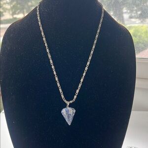 Blue Lapis Triangle Pendant Necklace - Women Jewelry